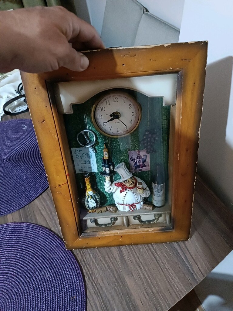 Şarap Temalı Komple Ahşap Duvar Saati - 2