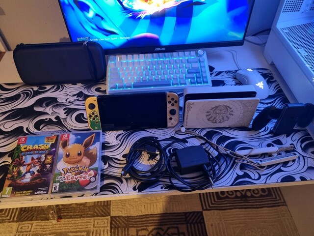 Nintendo Switch OLED Zelda Edition-Kutu Icerigi Tam + 2 Oyunlu Set