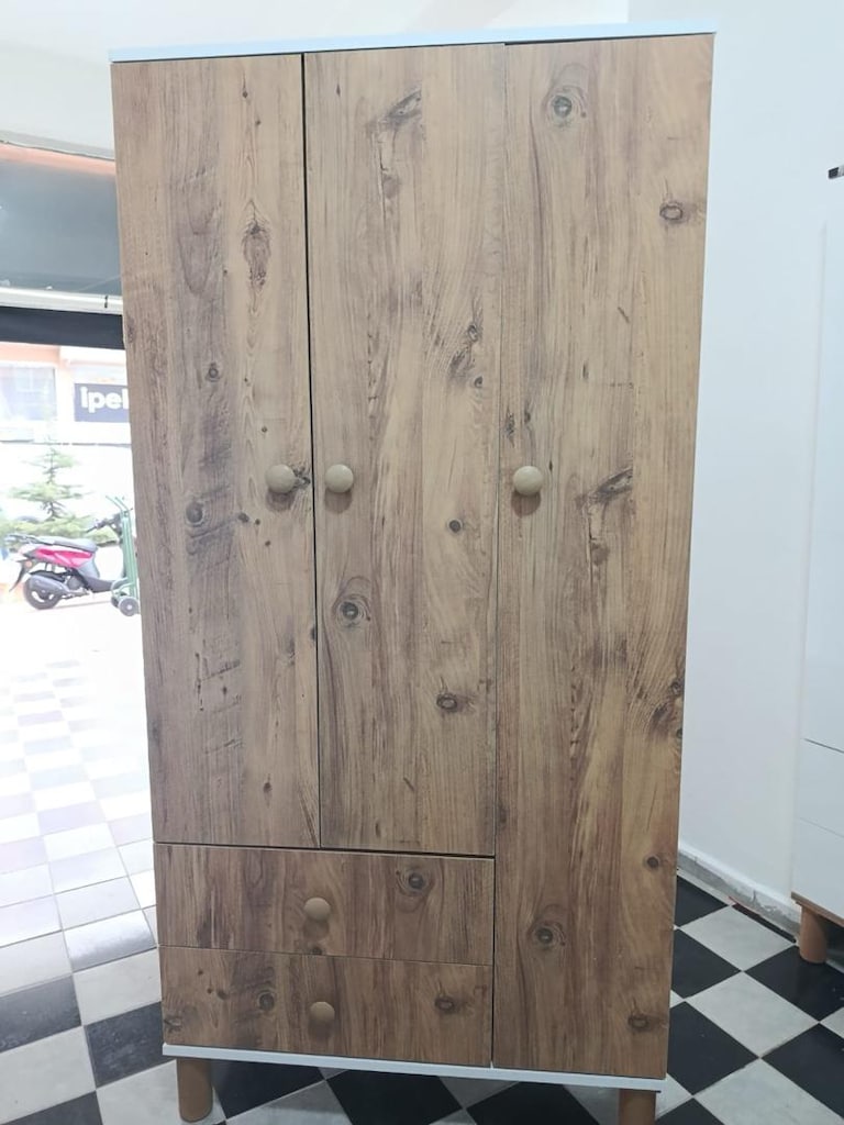 SIFIR 3 KAPAKLI YENİ BOHEM MODEL ELBİSE DOLABI KURULUM NAKLİYE DAHİL - 6