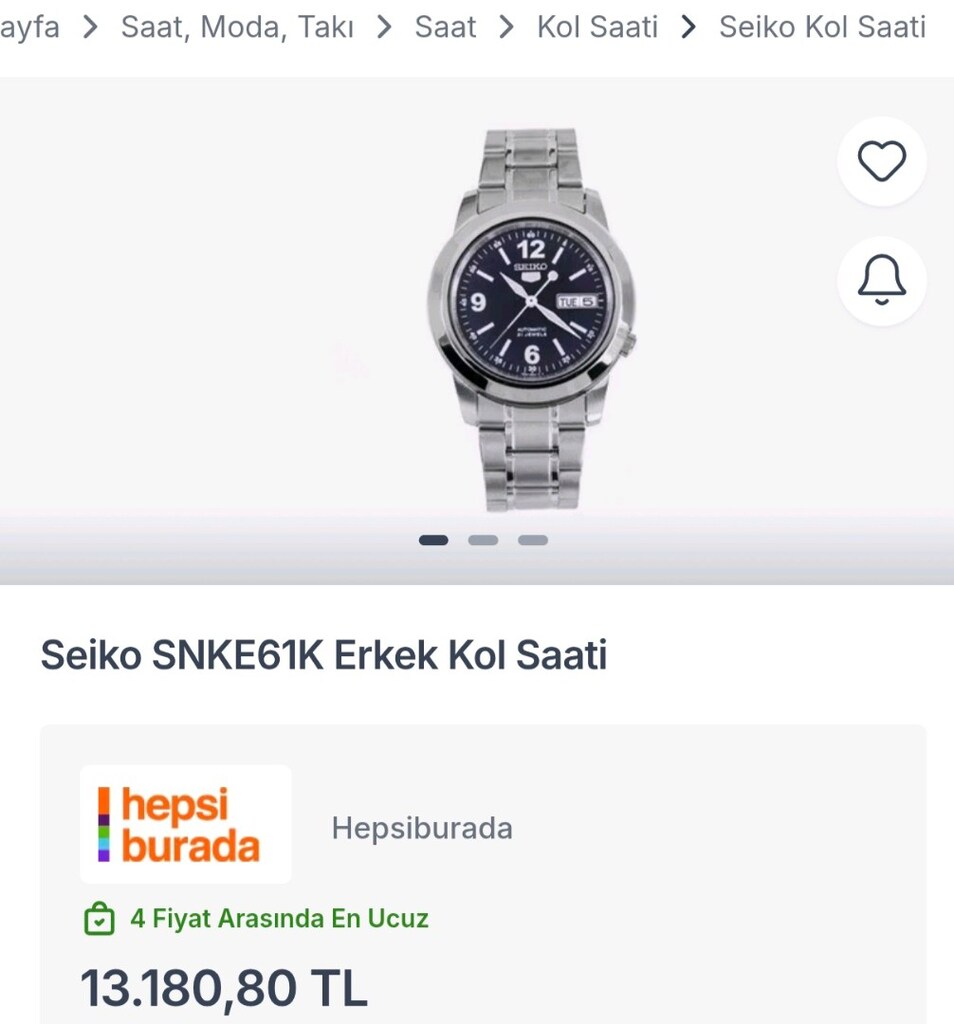 Seiko 5 snke61k1 7S26 otomatik sıfır orjinal garanti ve faturalıdır - 5