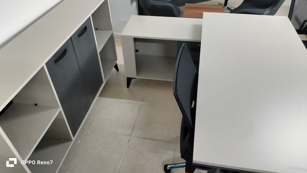 DEKOR BÜRO MOBİLYALARI 160X75 AYTAŞI ANTRASİT MAKAM TAKIMI SIFIR - 2