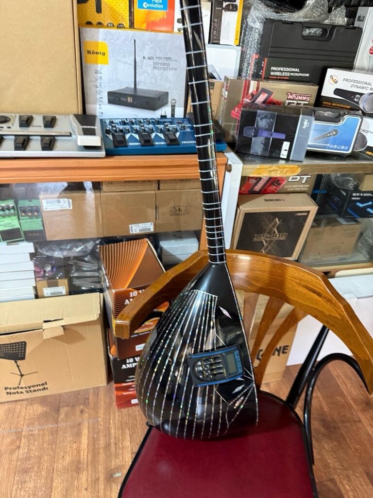 prof ekolayzırlı elektro saz bağlama kalın kılıf hediyeli tel hediyeli