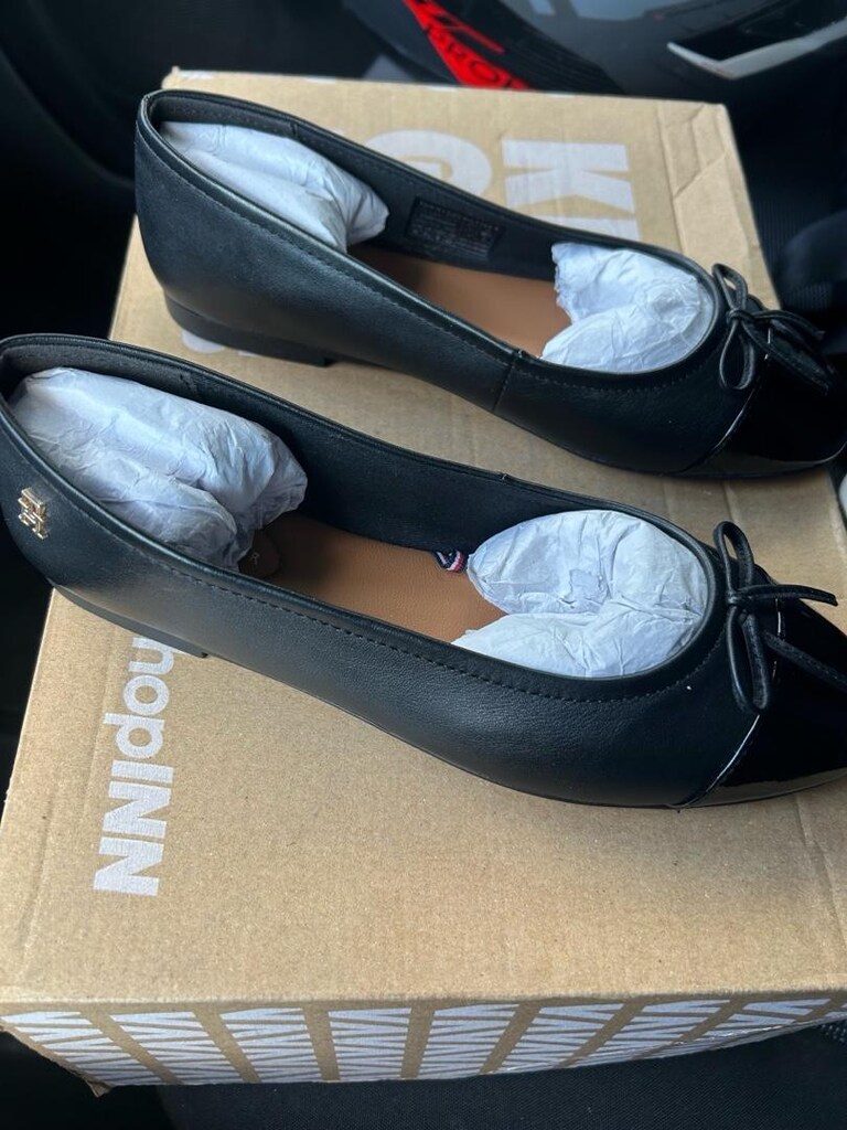 Tommy Hilfiger PATENT TOE-CAP LTHR BALLERINA Kadin Siyah Ayakkabi - 5