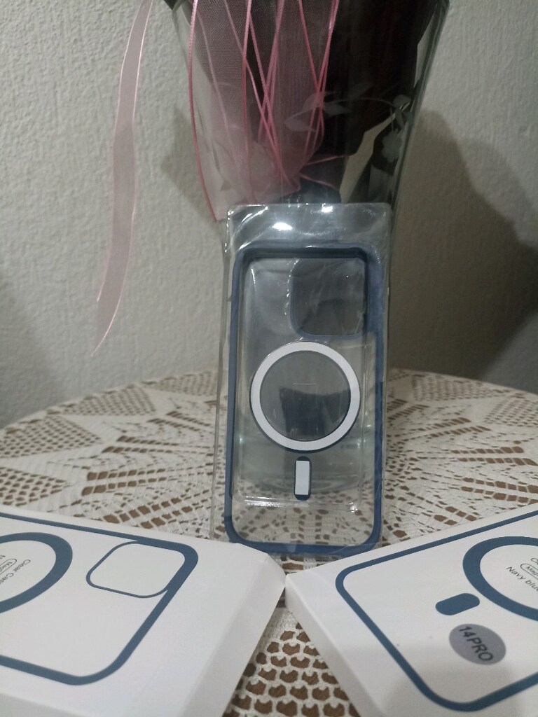 İPHONE 14PRO MAGSAFE Navy Blue Şeffaf Kılıf - 3