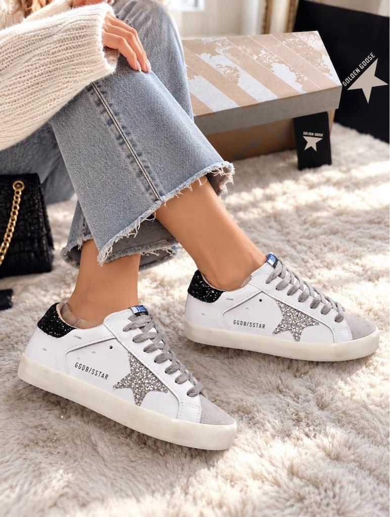 ‼‼‼GOLDEN GOOSE DELUXE BRAND – SUPER STAR SILVER GLITTER