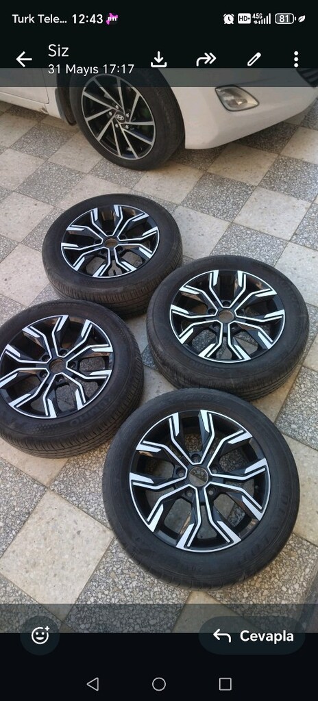 16 inç sıfır 5X114.3 Elmas jant Kumho lastik 2021/46 yılı temiz - 4
