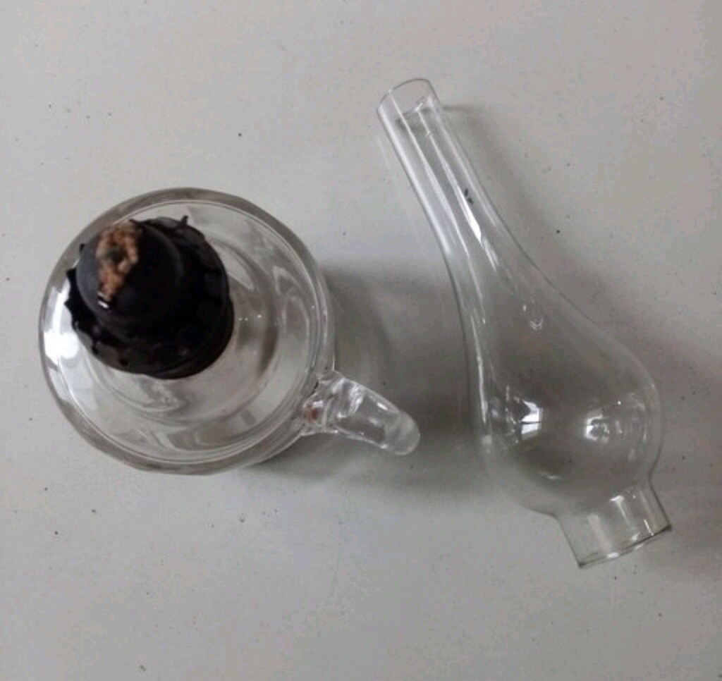 Antika Cam hazneli Gaz lambası - 3