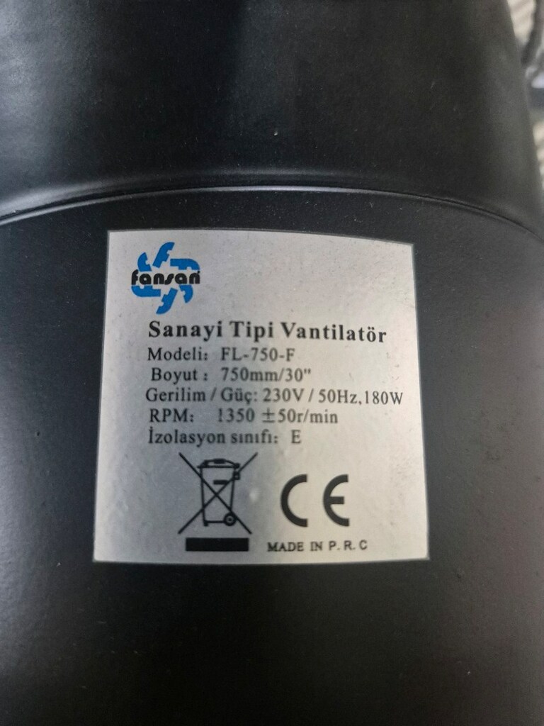 Fansan FL-750-F Sanayi Tipi Ayaklı Vantilatör (75 cm / 30 İnc) - 4