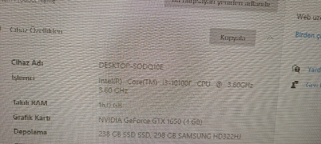 Masaüstü bilgisayar KASA i3 10100f gtx1650 - 4