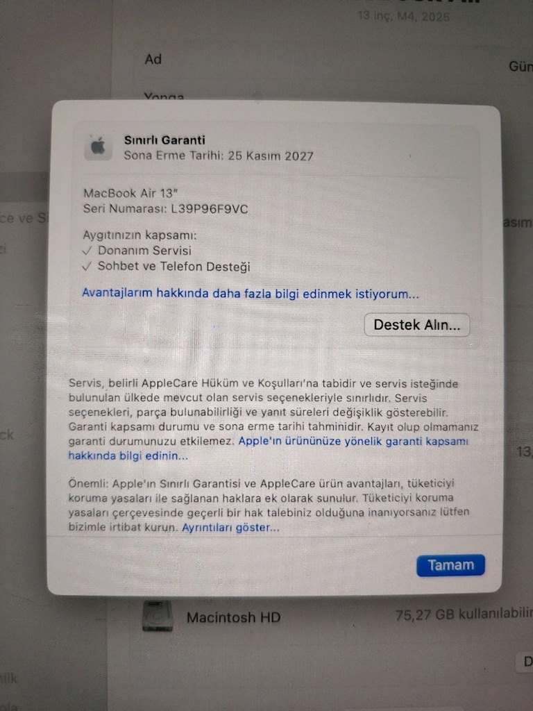 16 Ay Garantili MacBook M4 Air 13 256 - 5