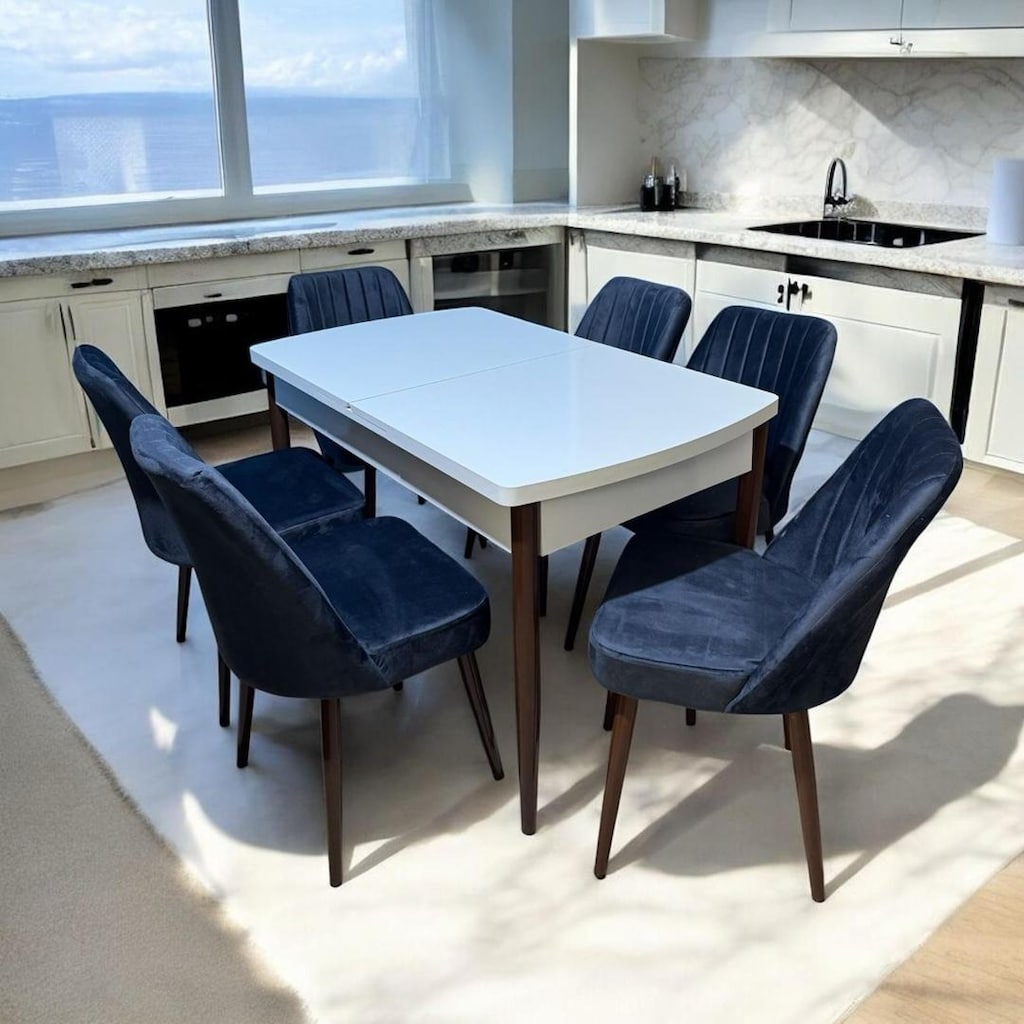 yemek masası açılır 6 sandalye - 5