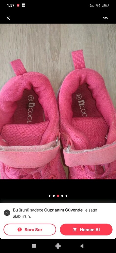 COOL PEMBE SPOR AYAKKABI 31 NUMARA İstanbul, Esenyurt - 3