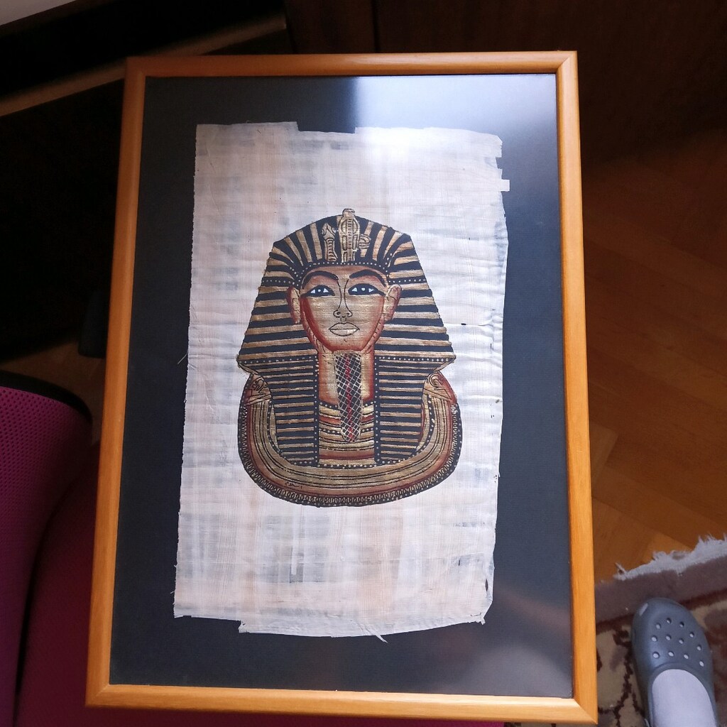 2 adet Orijinal Papirüs Tablo Seti Mısır’dan (Tutankamon & Nefertiti) - 5