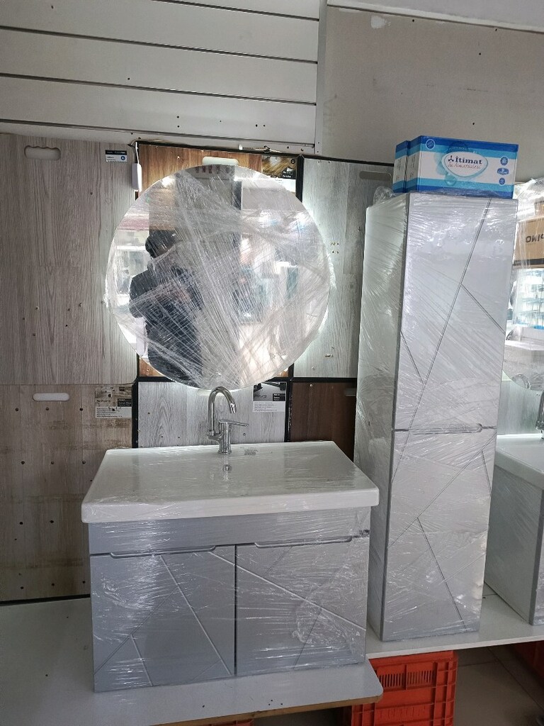 80cm mebran kapakli banyo dolabi - 6