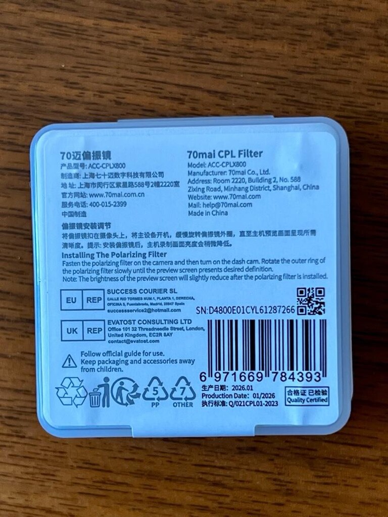 70mai X800 Omni CPL Filtre - 3