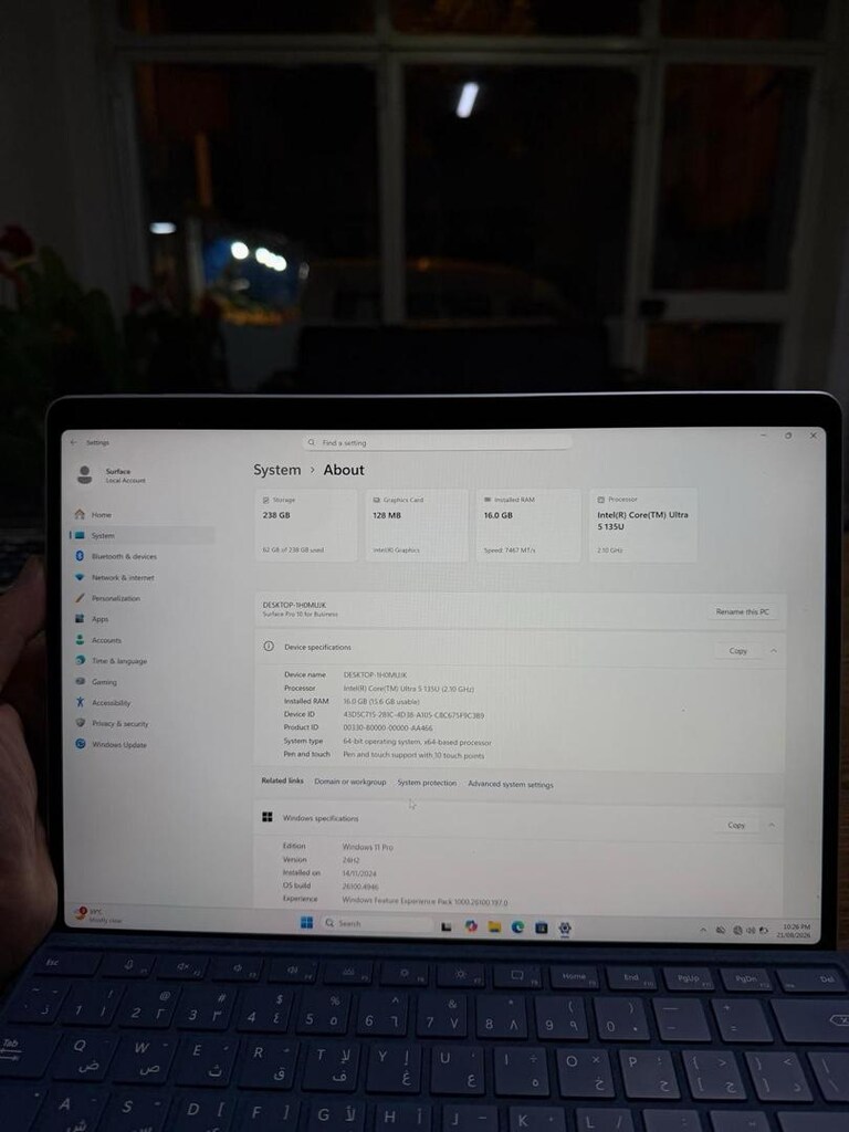 Surface Pro 10 for Business – Core Ultra 5 | 16GB RAM | 256GB SSD - 7