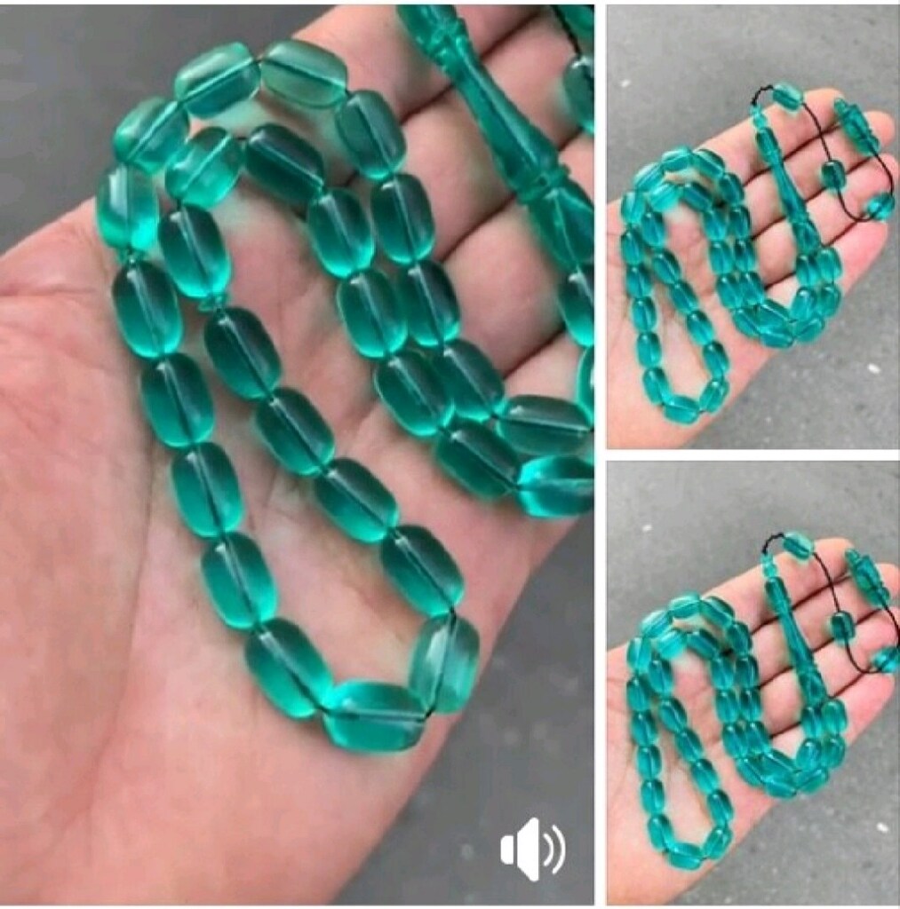 TESBİH ÖLÇÜ: 8X12 MM MURAT AKBULUT USTA ATÖLYESİNDEN UÇAK CAMI TESBİH* - 12