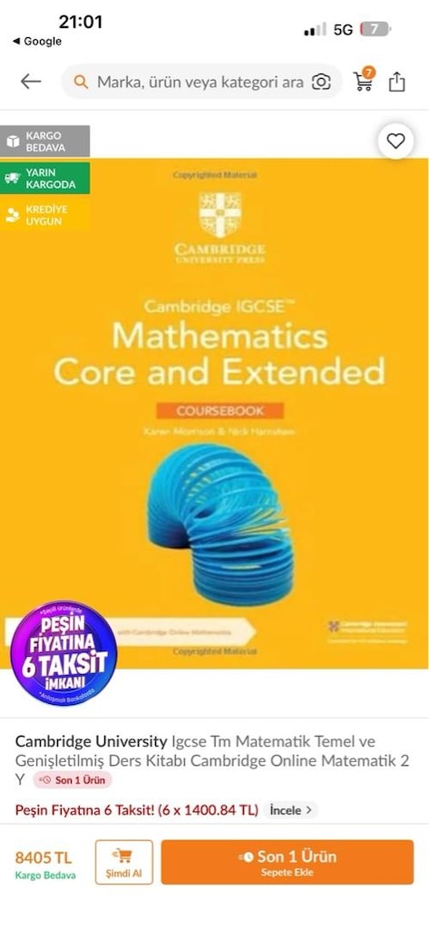 Cambridge IGCSE Matematik Temel ve Genişletilmiş Kurs Kitabı - 2