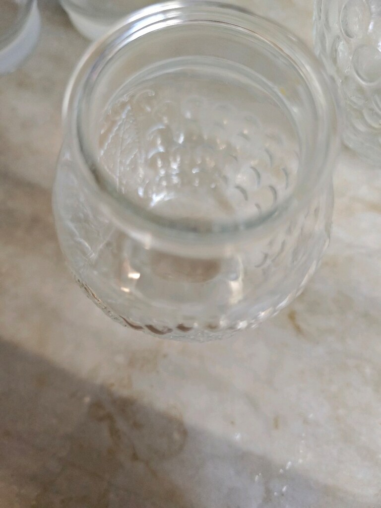 vintage / antika tarzda kalın dokulu cam bir kavanoz veya kase (Rumtop - 2