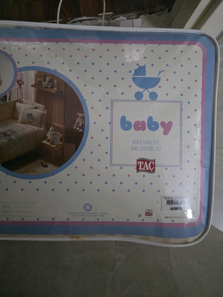 SIFIR ETİKETLİ - Taç Bebek Uyku Seti + Büyük Boy Pike + Çarşaf — görsel 6/9