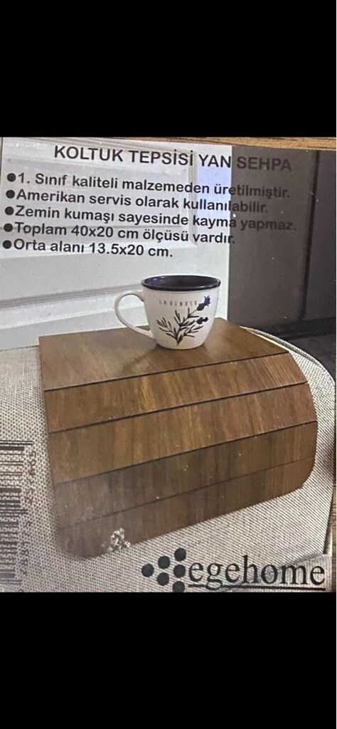 Ahşap Koltuk Tepsisi Yan Sehpa - 2
