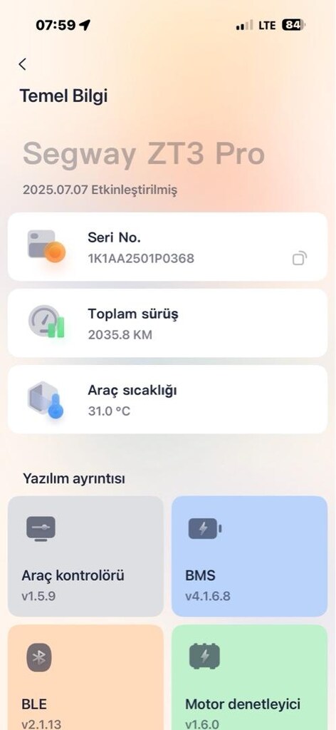 Segway ZT3 Pro Elektrikli Scooter 2035 km yapılmıştır - 2