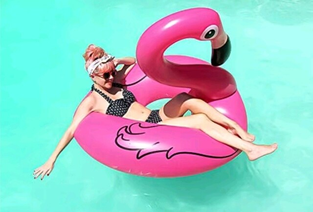 Büyük Şişme Flamingo Simit Deniz Yatağı