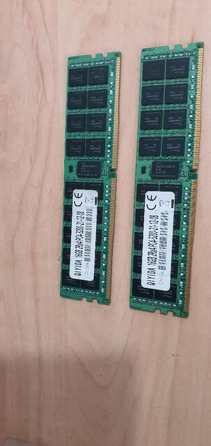 16 gb x 2 toplam 32 gb ddr4 3200 mhz ecc ram