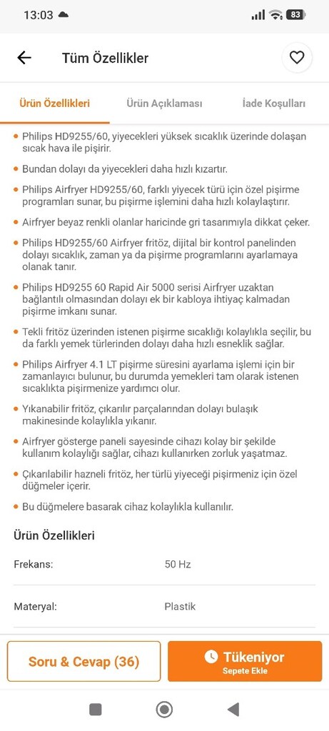 Philips aırfyer 9255/60 - 8
