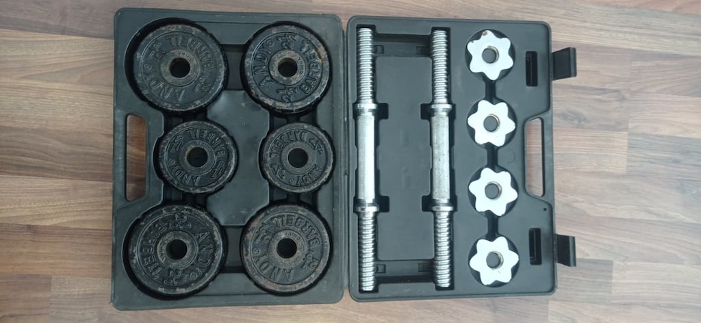 Andy 20 Kg Çantalı Dambıl Seti Döküm Plaka Barlı Takım - 5