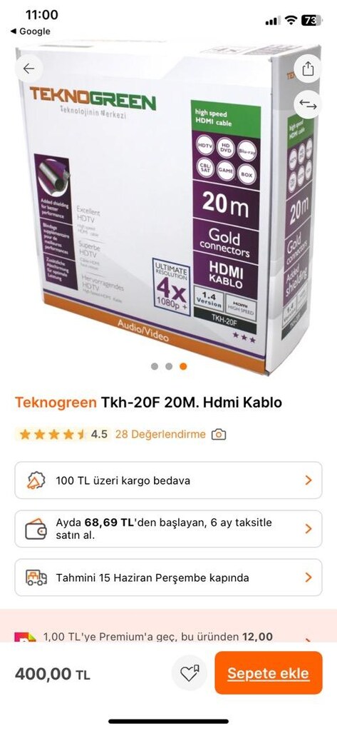 Sıfır 20m HDMI KABLO - 8