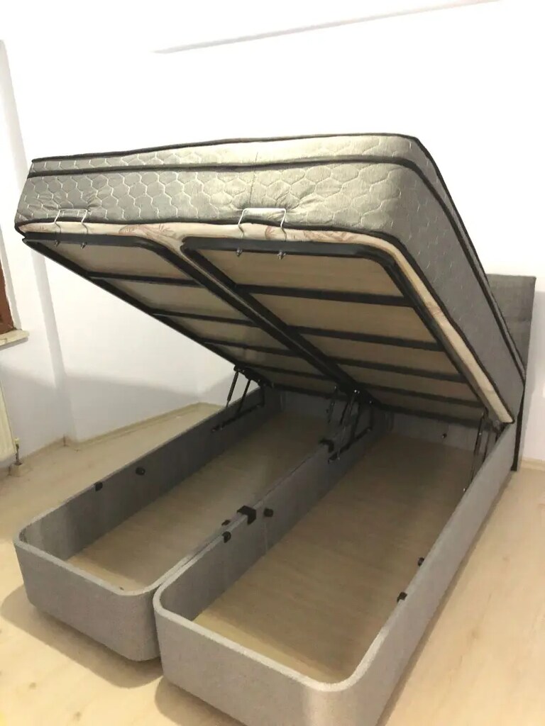 Sıfır çift kişilik baza başlık petli kaliteli yatak - 3