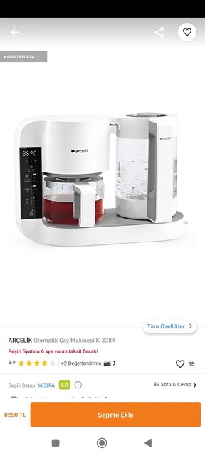 Otomatik Çay Makinesi-Çok az kullanıldı.