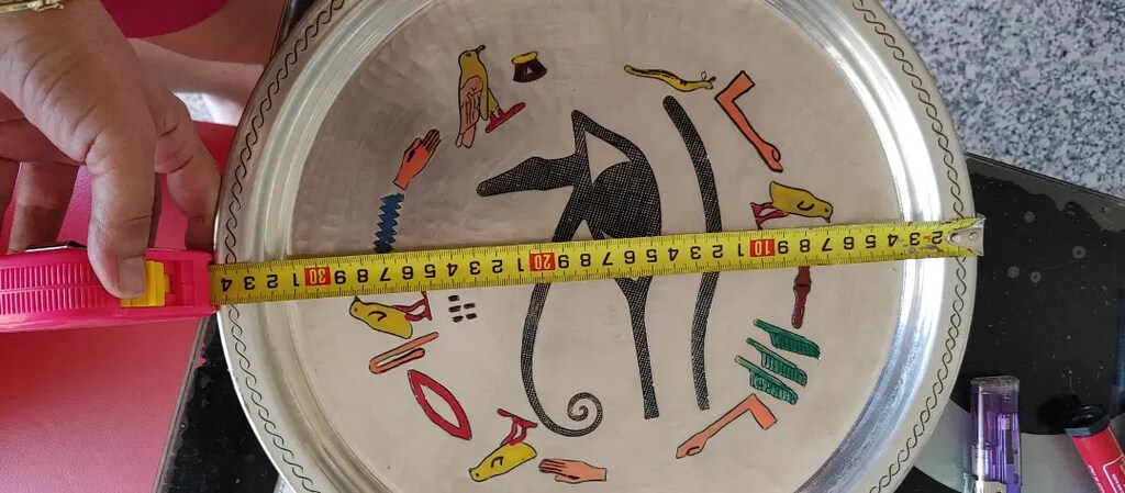Mısır desenli el işi tepsi - 3