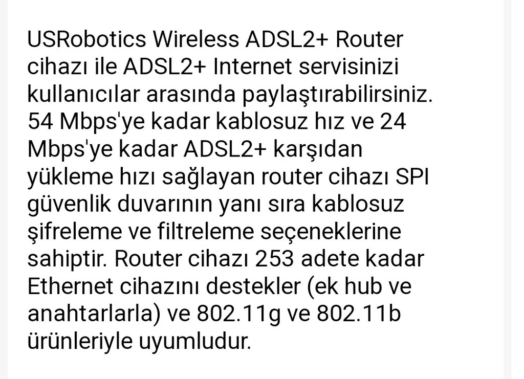 USRobotics USR91111 WRİLESS ADSL2+ROUTER - 4