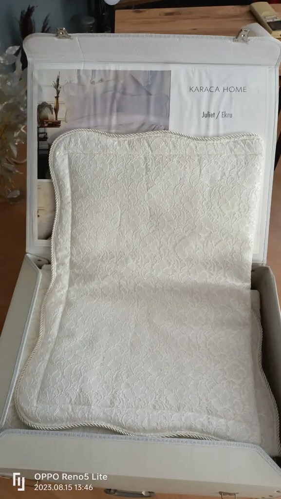 Karaca home juliet ekru yatak örtüsü seti - 6