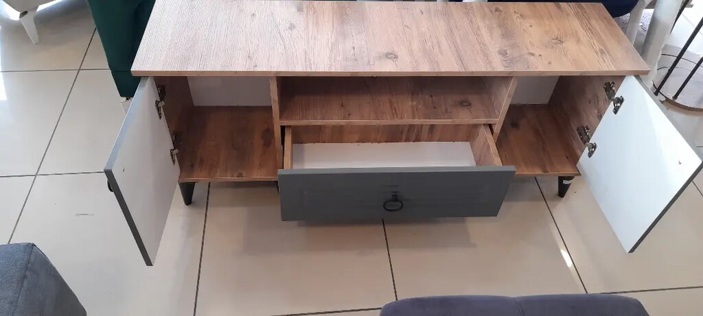 Sıfır mdf mebran kapaklı televizyon ünitesi 120cm uzunluk - 5