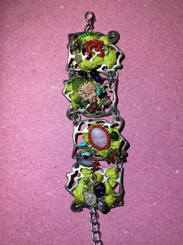 Hand Made Doğal Taşlı Kalın Bileklik - 7