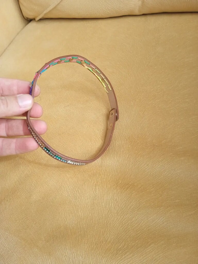 Swarovski taşlı deri bileklik - 2