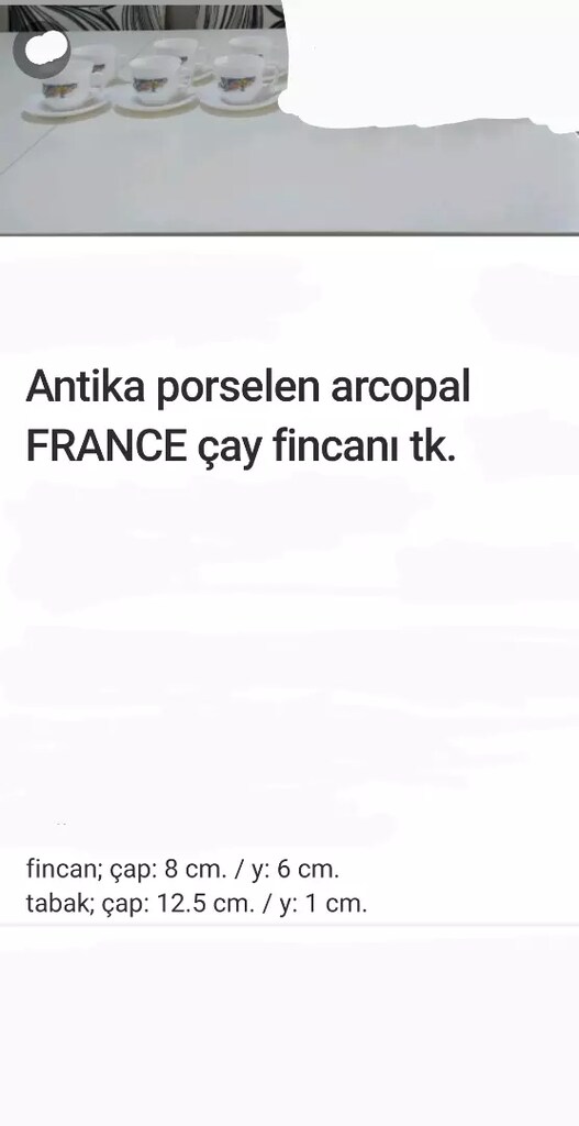 Porselen Çay & Kahve Fincan Takımı arcopal France / Bostanlı - İZMİR - 4