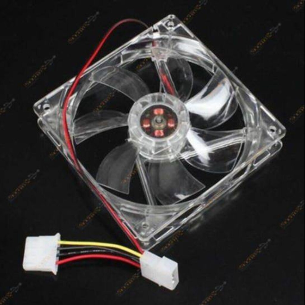 8 cm. Şeffaf 4 Renk LED Işıklı Sessiz Kasa Fanı 80*80*25 mm. - 4