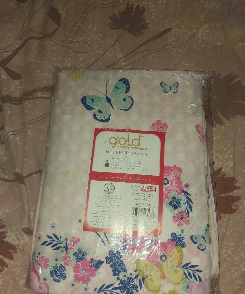 Gold home collection kelebek desenli tek kişilik nevresim takımı - 3