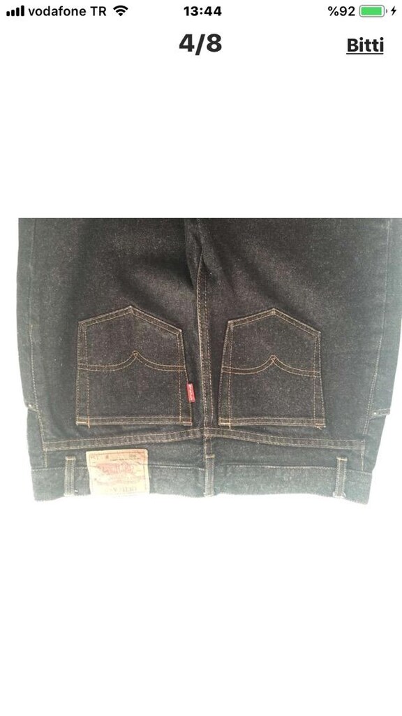 WINTAGE; İtalyan; SICILY&CO SİYAH DAR PAÇA KOT PANTOLON - 4