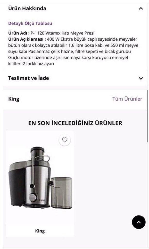 King katı meyve sıkacağı - 5