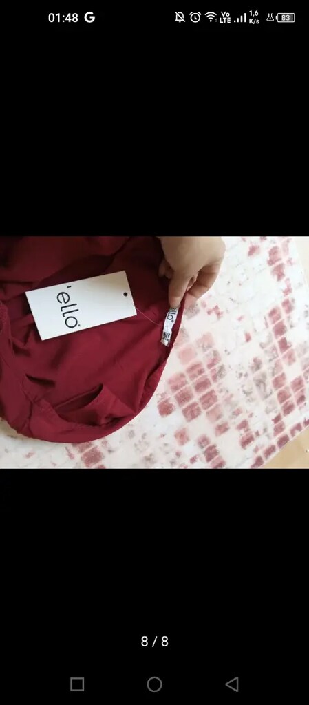 Bordo Renkli Uzun Elbise - 8
