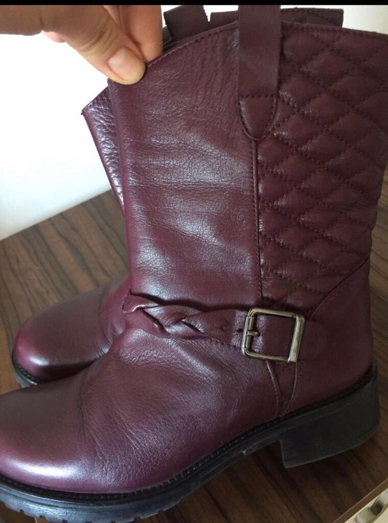 BORDO GERÇEK DERİ BOT ÇİZME - 5