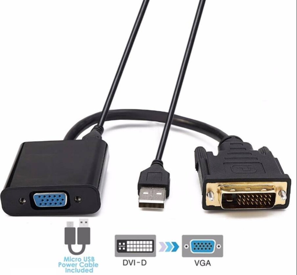 24+1 DVI - D Dual Link To VGA Aktif Çevirici Dönüştürücü Kablosu - 4