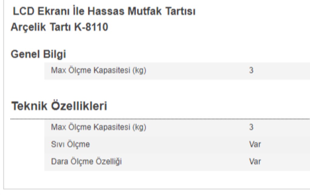 Arçelik K 8110 Mutfak Tartısı SON FIYAT! - 2