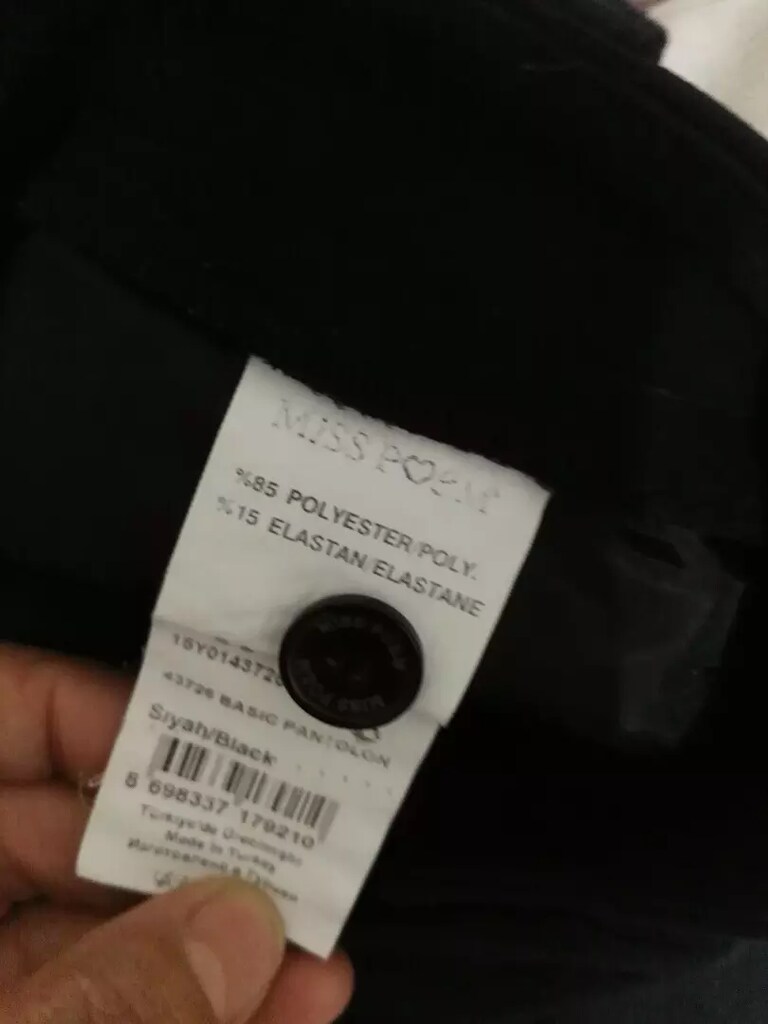30 beden siyah yüksek bel kumaş pantalon belden asaga uzunluğu 95 cm - 3