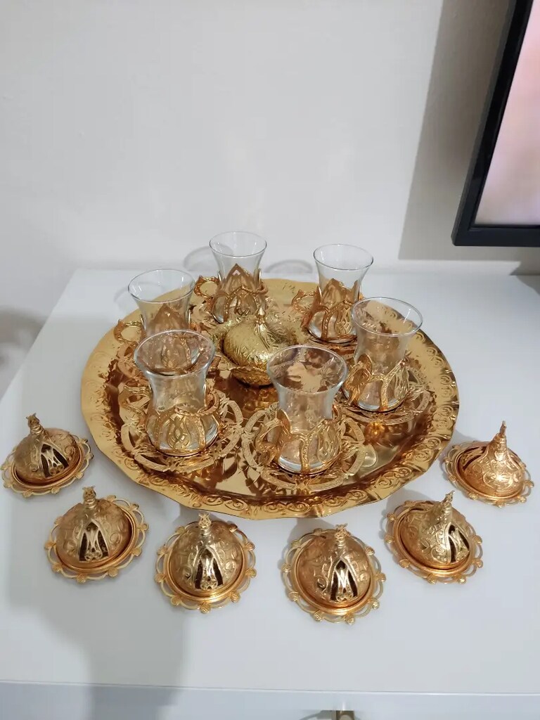 Hanedan bakır Gold çay bardağı - 3
